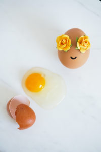 funny egg with flower eyes