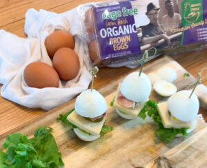 Finger Egg Sandwiches and Egg Carton