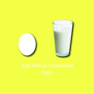 egg myth infographic - add milk to scrambled eggs