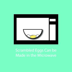 egg myth infographic - scrambled eggs can be made in the microwave