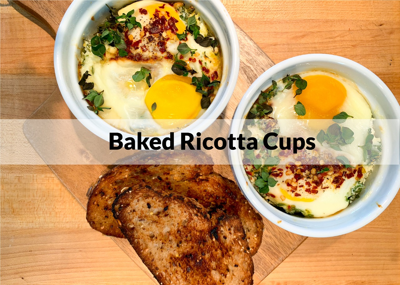 ricotta egg cups with toasted bread