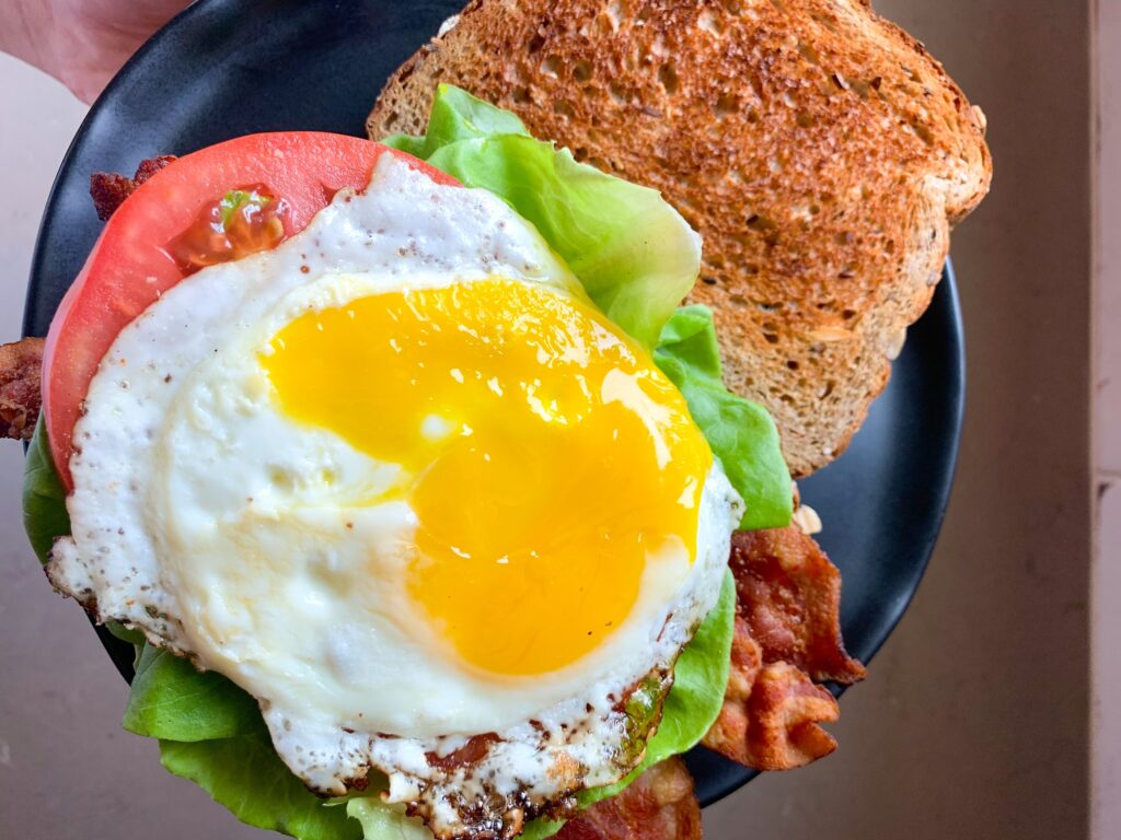 plated breakfast blt